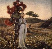 Richard Bergh Knight and The virgin oil on canvas